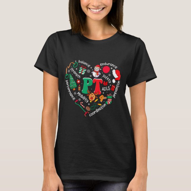 Physical Therapy Christmas Heart Pt Therast Xmas M T-Shirt (Vorderseite)