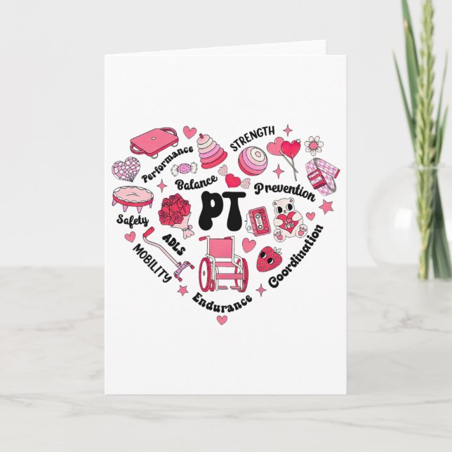 Physical Therapy Pediatric Pt Heart Valentine's Da Karte (Vorderseite)