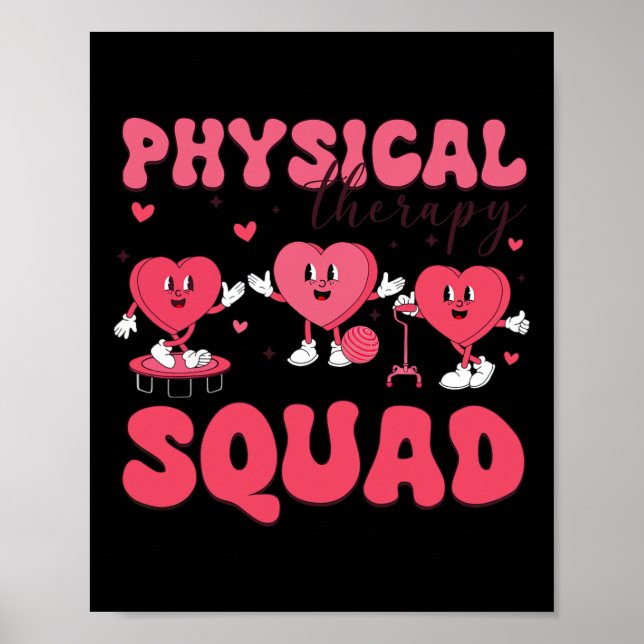 Physical Therapy Squad Valentine's Day Pt Pta Vale Poster (Vorne)