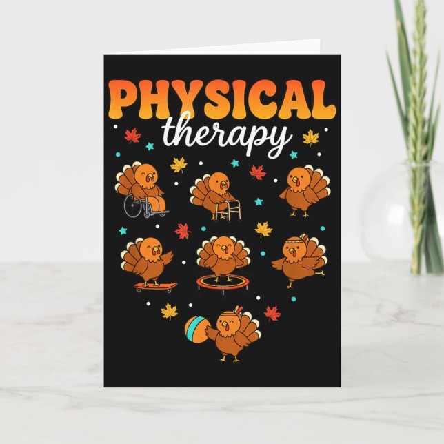 Physical Therapy Turkey Thankful Pt Therast Thanks Karte (Vorderseite)