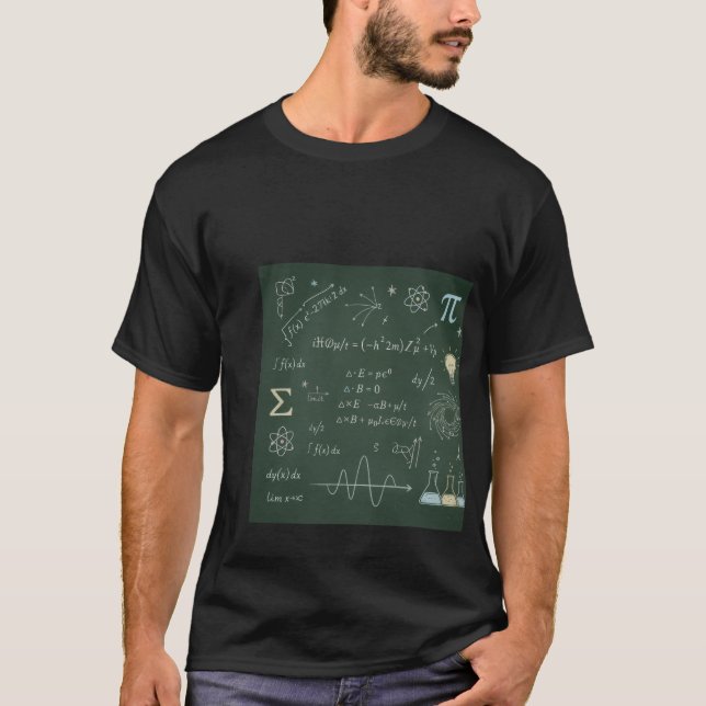 Physics & Math Chalkboard Equations T-Shirt | Scie (Vorderseite)