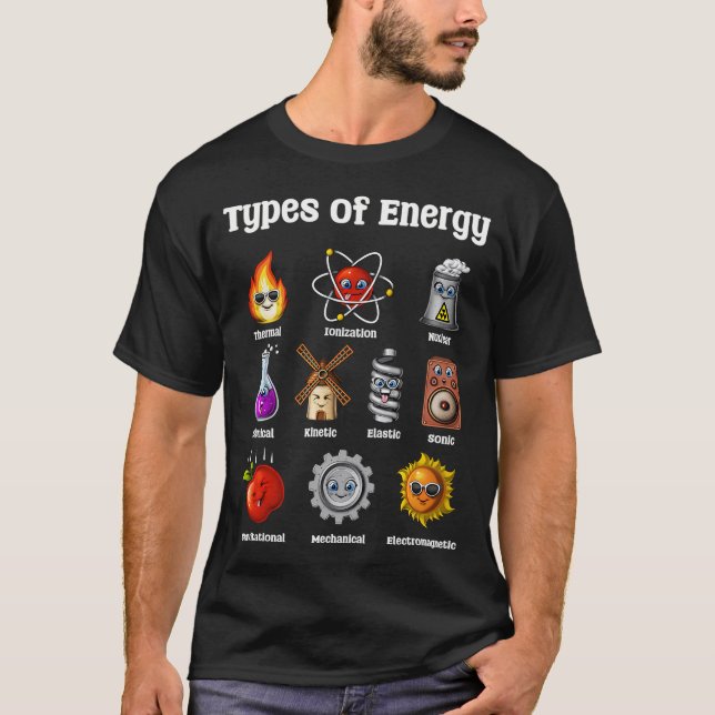 Physik Energiearten T-Shirt (Vorderseite)