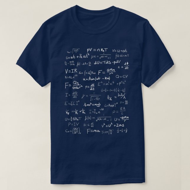 Physik in handgeschriebenem Blau  T-Shirt (Design vorne)