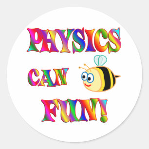 Physik ist Spaß Runder Aufkleber