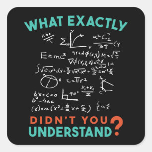 Physik Math Formel Joke Quadratischer Aufkleber
