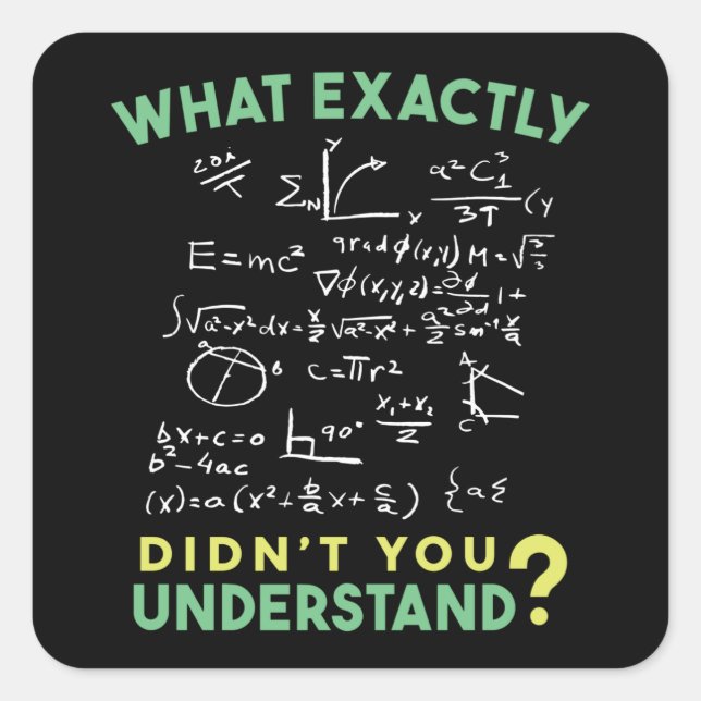 Physik Math Formel Joke Quadratischer Aufkleber (Vorderseite)