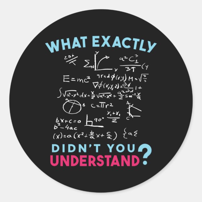 Physik Math Formel Joke Runder Aufkleber (Vorderseite)