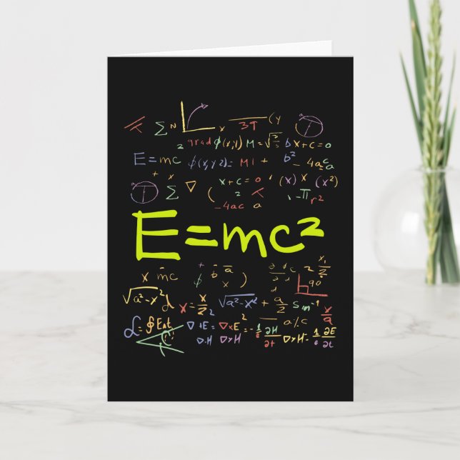 Physik und Mathematik Formeln EMC2 Karte (Vorderseite)