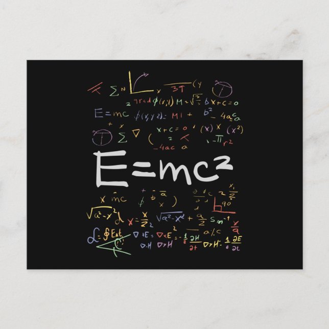 Physik und Mathematik Formeln EMC2 Postkarte (Vorderseite)