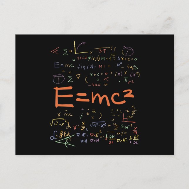 Physik und Mathematik Formeln EMC2 Postkarte (Vorderseite)