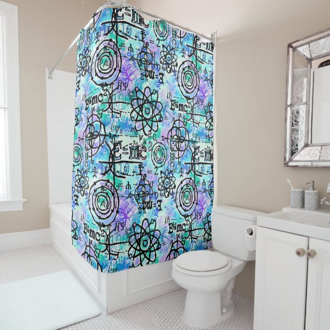 Physik- und Mathematik-Symbole für Geeks-Duschvorh Duschvorhang (Beispiel)