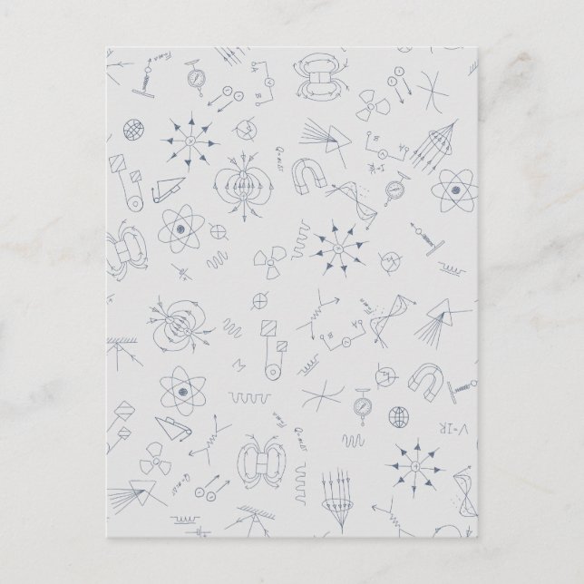 Physik wissenschaftliche Symbole Muster Postkarte (Vorderseite)