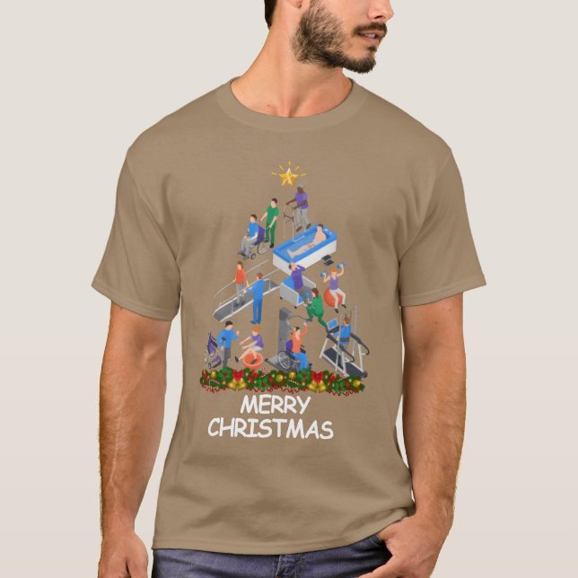Physikalherapist Christmasree Frohe Weihnachtsfrau T-Shirt (Vorderseite)