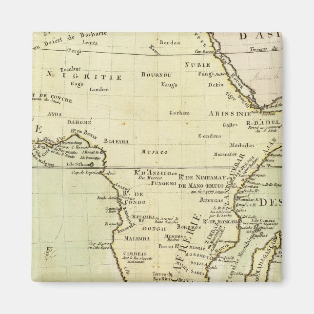 Physikalische Karte Afrikas Magnet (Vorne)
