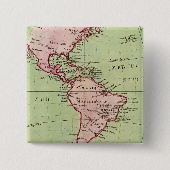 Physikalische Landkarte der Amerikas Button (Vorderseite)