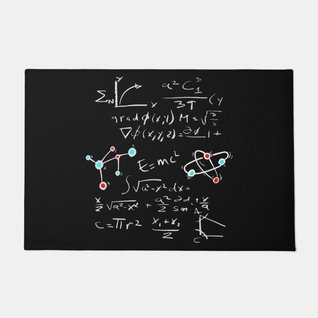 Physikalische Math Formel Lehrer Student Atoms und Fußmatte (Vorderseite)