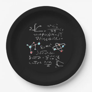 Physikalische Math Formel Lehrer Student Atoms und Pappteller