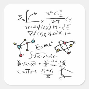 Physikalische Mathematik Formel Lehrer Student Mol Quadratischer Aufkleber