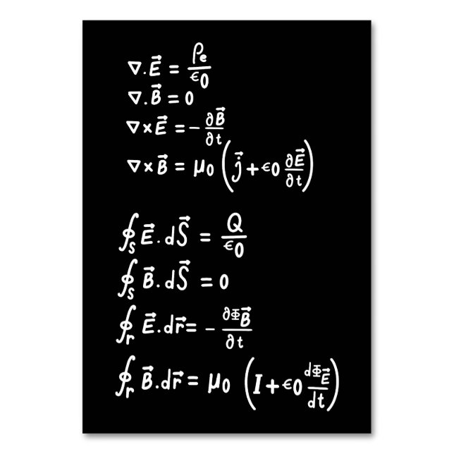 Physikalische Mathematik Formel Schüler Lehrer Ein Tischnummer (Vorderseite)