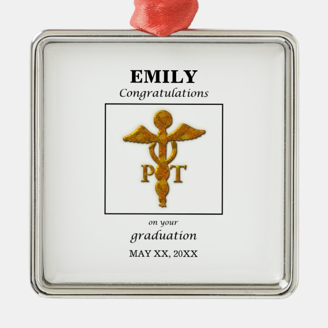 Physikalische Therapie Abschluss Glückwünsche Ornament Aus Metall (Vorne)
