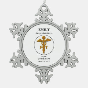 Physikalische Therapie Abschluss Glückwünsche Schneeflocken Zinn-Ornament