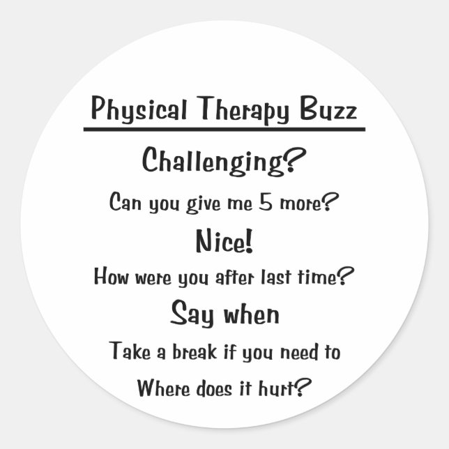Physikalische Therapie Buzz Sticker (Vorderseite)