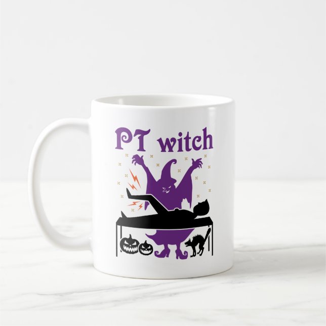 Physikalische Therapie Halloween PT Hexe Kaffeetasse (Links)