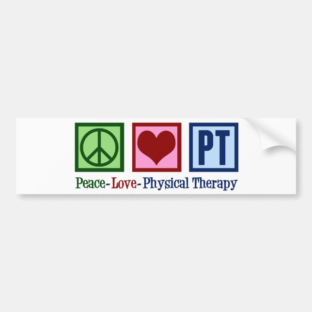 Physikalische Therapie Peace Liebe PT Autoaufkleber (Vorne)