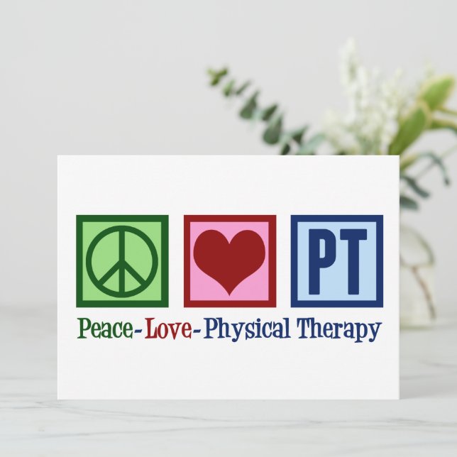 Physikalische Therapie Peace Liebe PT Card (Stehend Vorderseite)