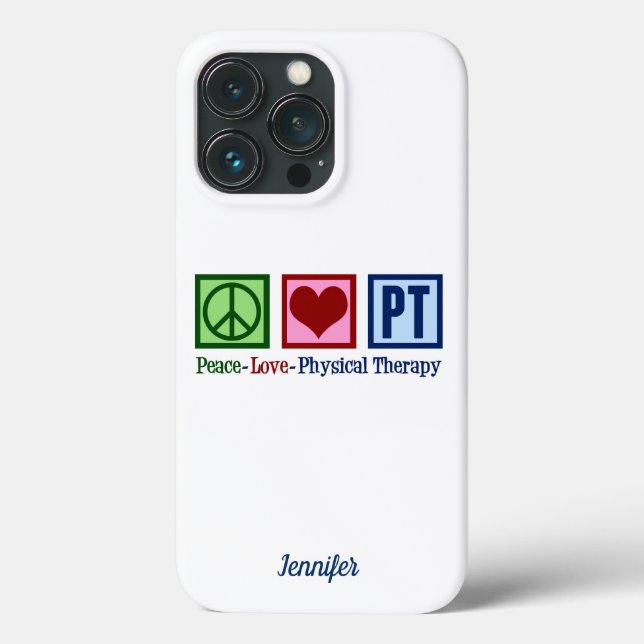 Physikalische Therapie Peace Liebe PT Custom Case-Mate iPhone Hülle (Rückseite)