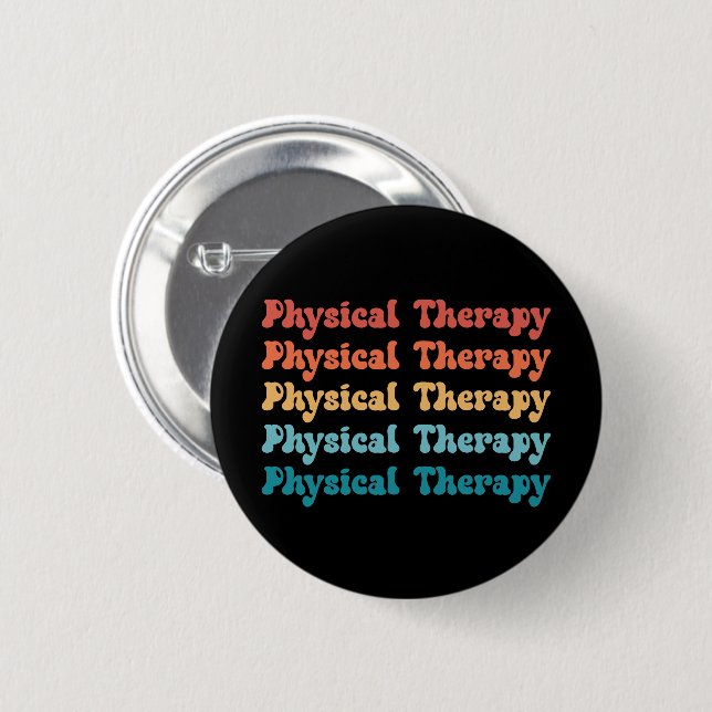 Physikalische Therapie PT Retro PT Grad Geschenke Button (Vorne & Hinten)