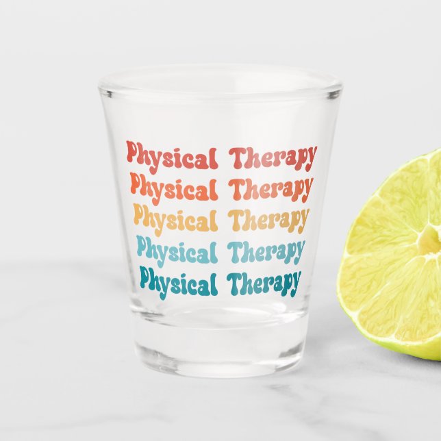 Physikalische Therapie PT Retro PT Grad Geschenke Schnapsglas (Vorderseite)