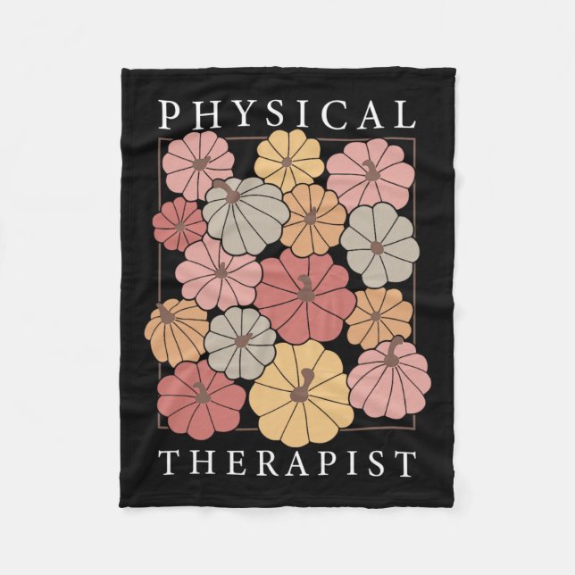 Physikalische Therapie Pumpkin Fall Pt Therapist T Fleecedecke (Vorderseite)