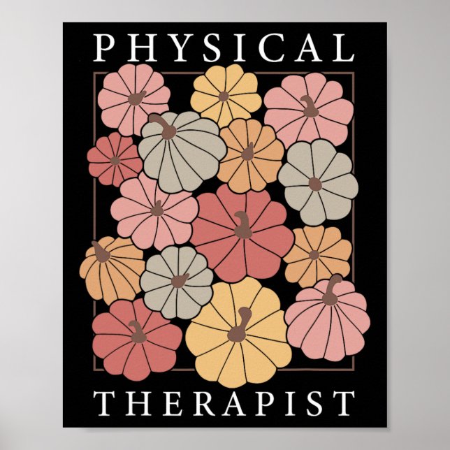 Physikalische Therapie Pumpkin Fall Pt Therapist T Poster (Vorne)