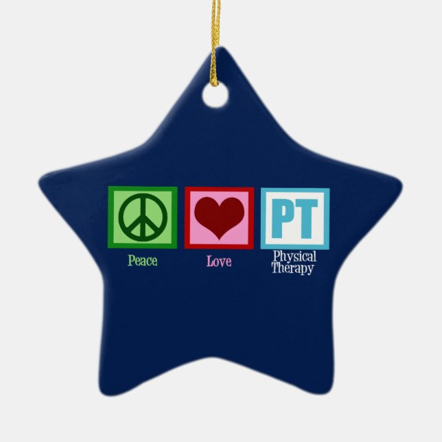 Physikalische Therapie Star Peace Liebe PT Blauer  Keramikornament (Vorne)