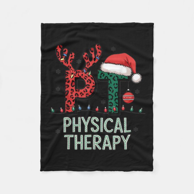 Physikalische Therapie Weihnachts-Weihnachtsmannmü Fleecedecke (Vorderseite)