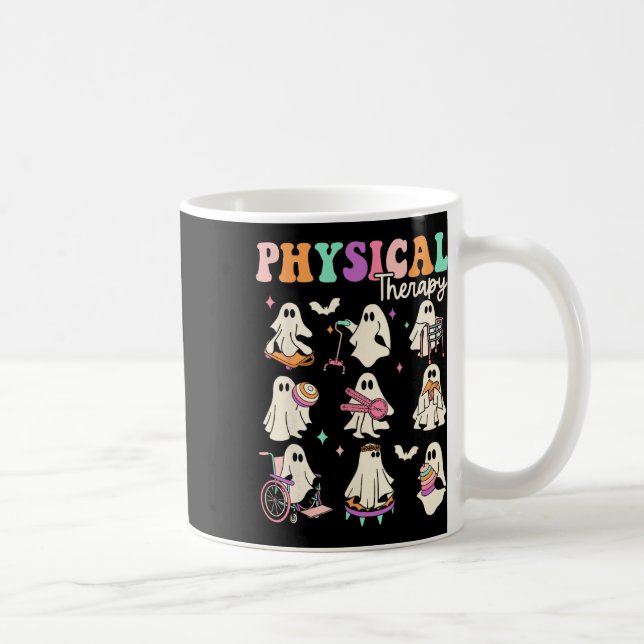 Physikalischer Physikaltherapeut mit dem lustigen  Kaffeetasse (Rechts)