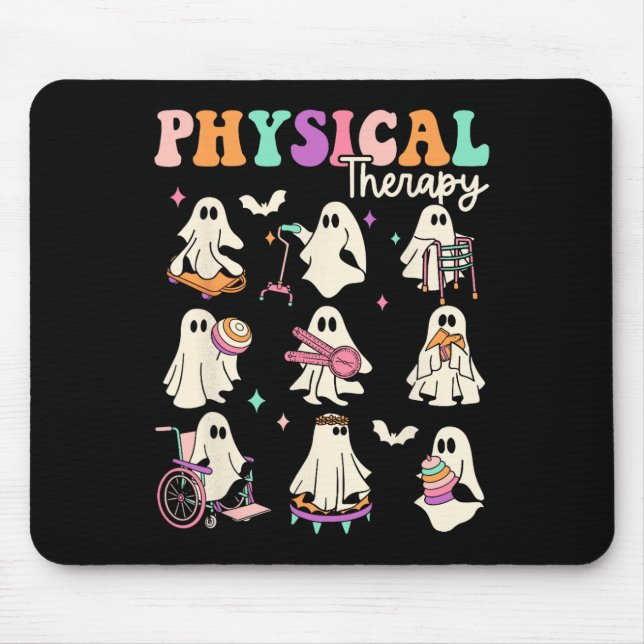 Physikalischer Physikaltherapeut mit dem lustigen  Mousepad (Vorne)