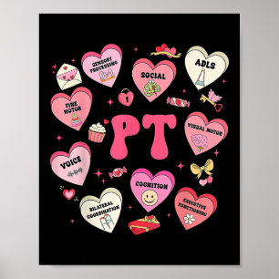 Physikalischer Therapeut Valentinstag Herz Poster