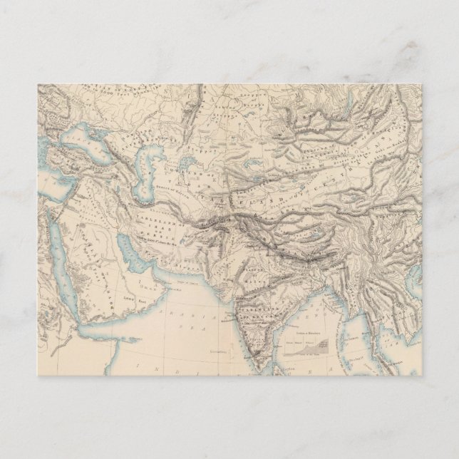 Physikalisches Europa und Asien Postkarte (Vorderseite)