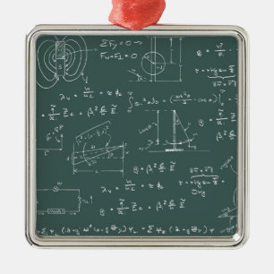 Physikdiagramme und -formeln silbernes ornament
