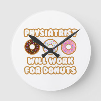 Physiker .. Arbeit für die Donuts Runde Wanduhr