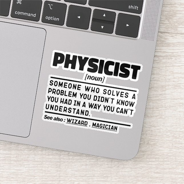 Physiker Noun definiert Coolen Wissenschaftslehrer Aufkleber (Detail)
