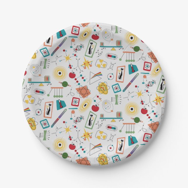 Physikkataster des modernen Atomzeitalters Mitte d Pappteller (Vorderseite)