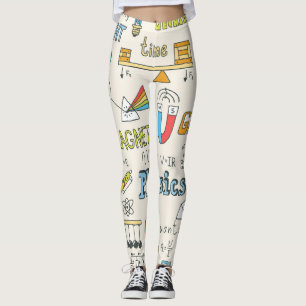 Physikkonzepte, handgezeichnet Vintager Stil. Leggings