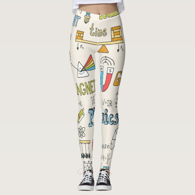 Physikkonzepte, handgezeichnet Vintager Stil. Leggings (Vorderseite)
