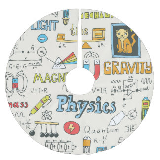 Physikkonzepte, handgezeichnet Vintager Stil. Polyester Weihnachtsbaumdecke