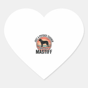 Physiklehrer liebt Mastiff Vintage Hundeshirt_1 Herz-Aufkleber