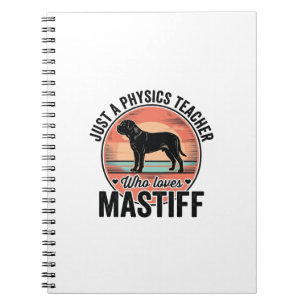 Physiklehrer liebt Mastiff Vintage Hundeshirt_1 Notizblock