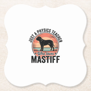 Physiklehrer liebt Mastiff Vintage Hundeshirt_1 Untersetzer